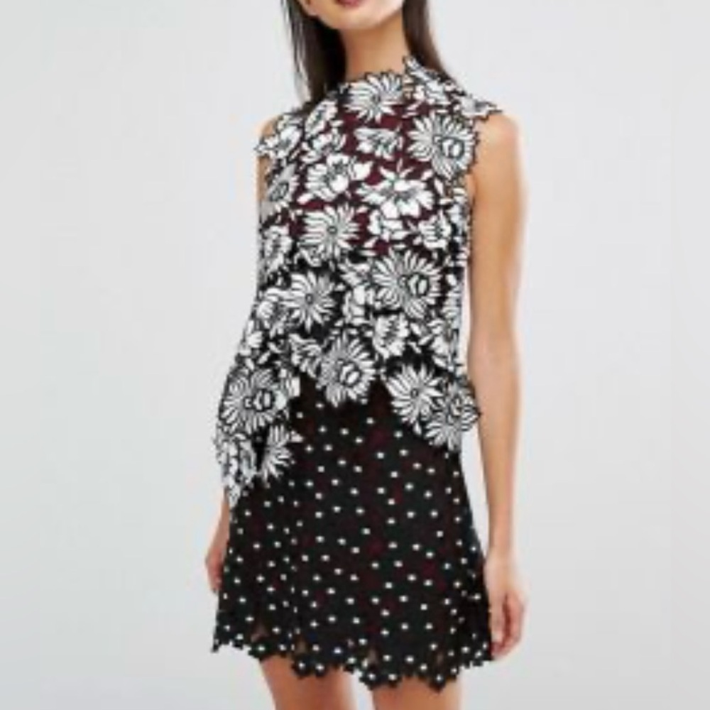 Self-Portrait Lily Guipure Floral Lace Top - Picture 12 of 13